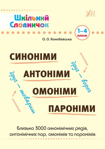 Шкільний словничок. Синоніми, антоніми, омоніми, пароніми. 1-4 класи — Розвивальні книги