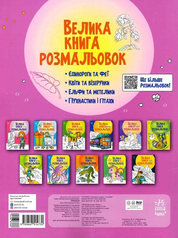 Велика книга розмальовок. Принцеси - Vivat